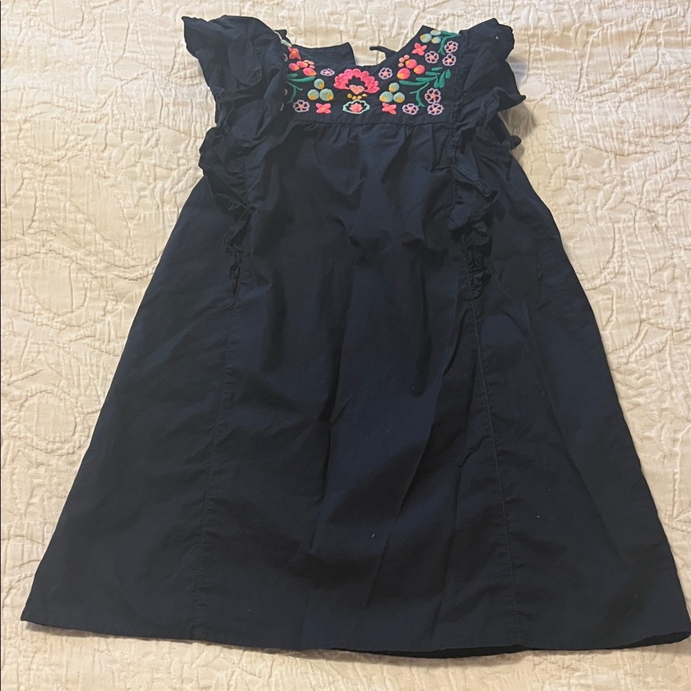 Crewcuts Navy Dress with Colorful Floral Design